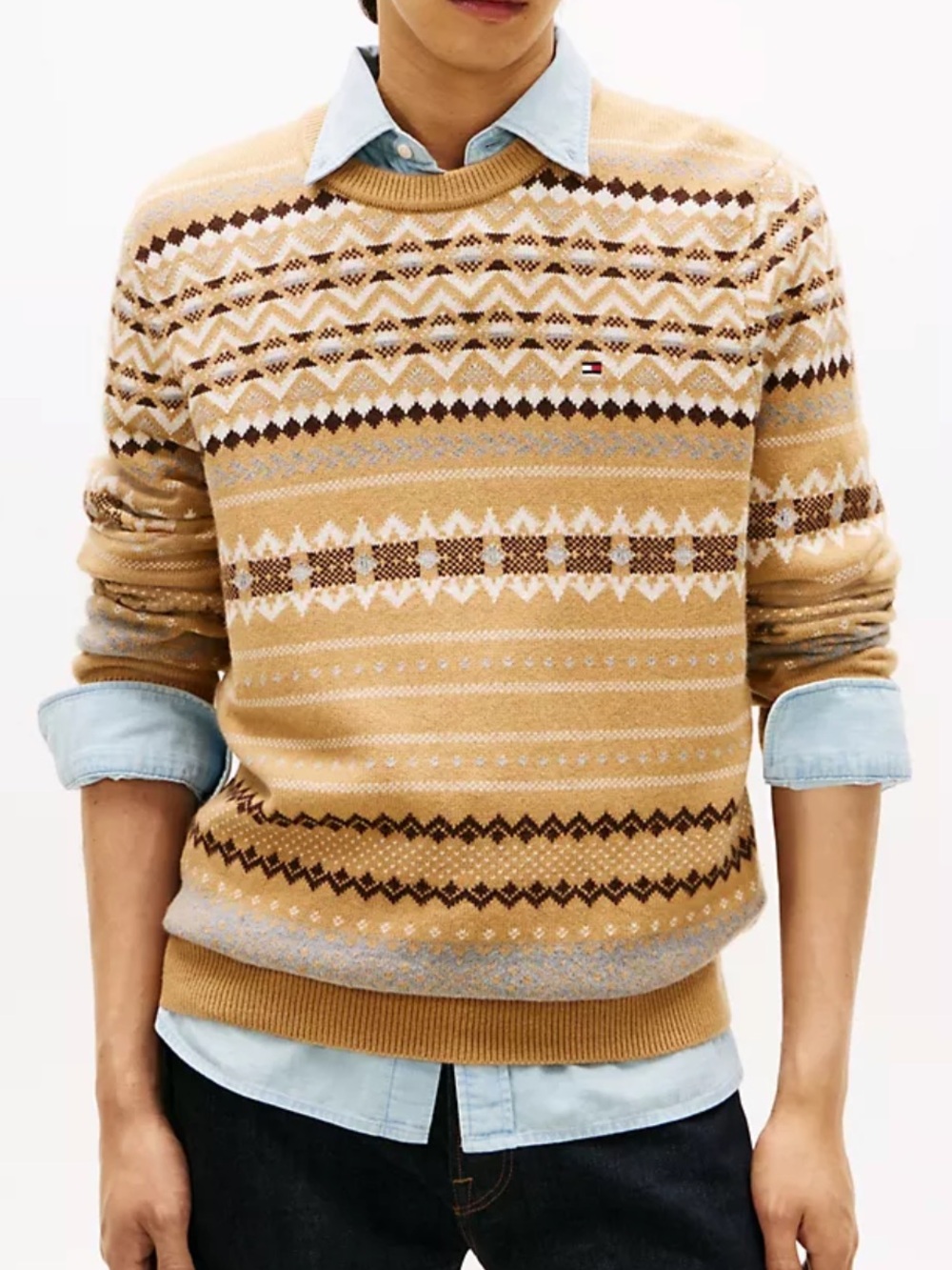 Tommy Hilfiger Allover Fair Isle Wool-Blend Sweater Mens XXL